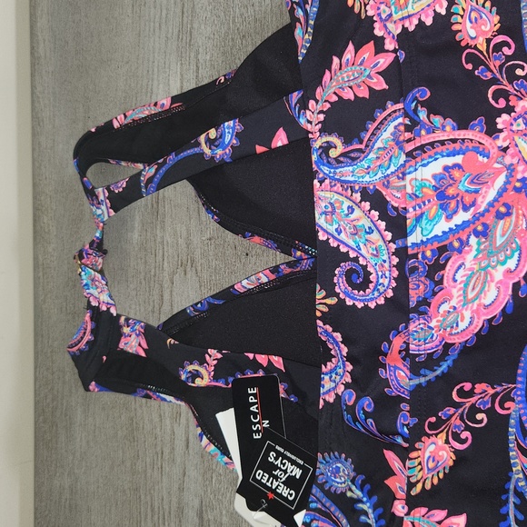 ISLAND ESCAPE H BACK TANKINI TOP CREATED FOR MACYS SIZE 16W NEW/TAGS - Picture 4 of 9